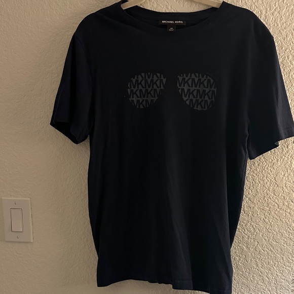 Michael Kors Navy Tee with MK Graphic - Picture 1 of 3